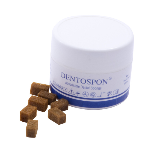 Гемостатична губка DENTOSPON® желатинова з 5% колоїдним сріблом, що розсмокт. 14×07×07 mm (мм), 50 шт. у контейнері ,Aegis-lifesciences, Індія, арт. DSB-140707